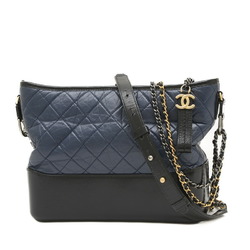 Chanel Gabriel de Hobo Shoulder Bag Leather Navy Black A93824