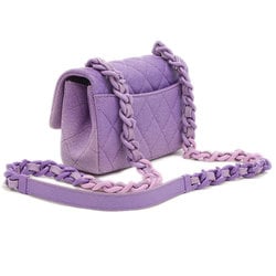 Chanel Matelasse Chain Shoulder Bag Caviar Skin Purple AS4598