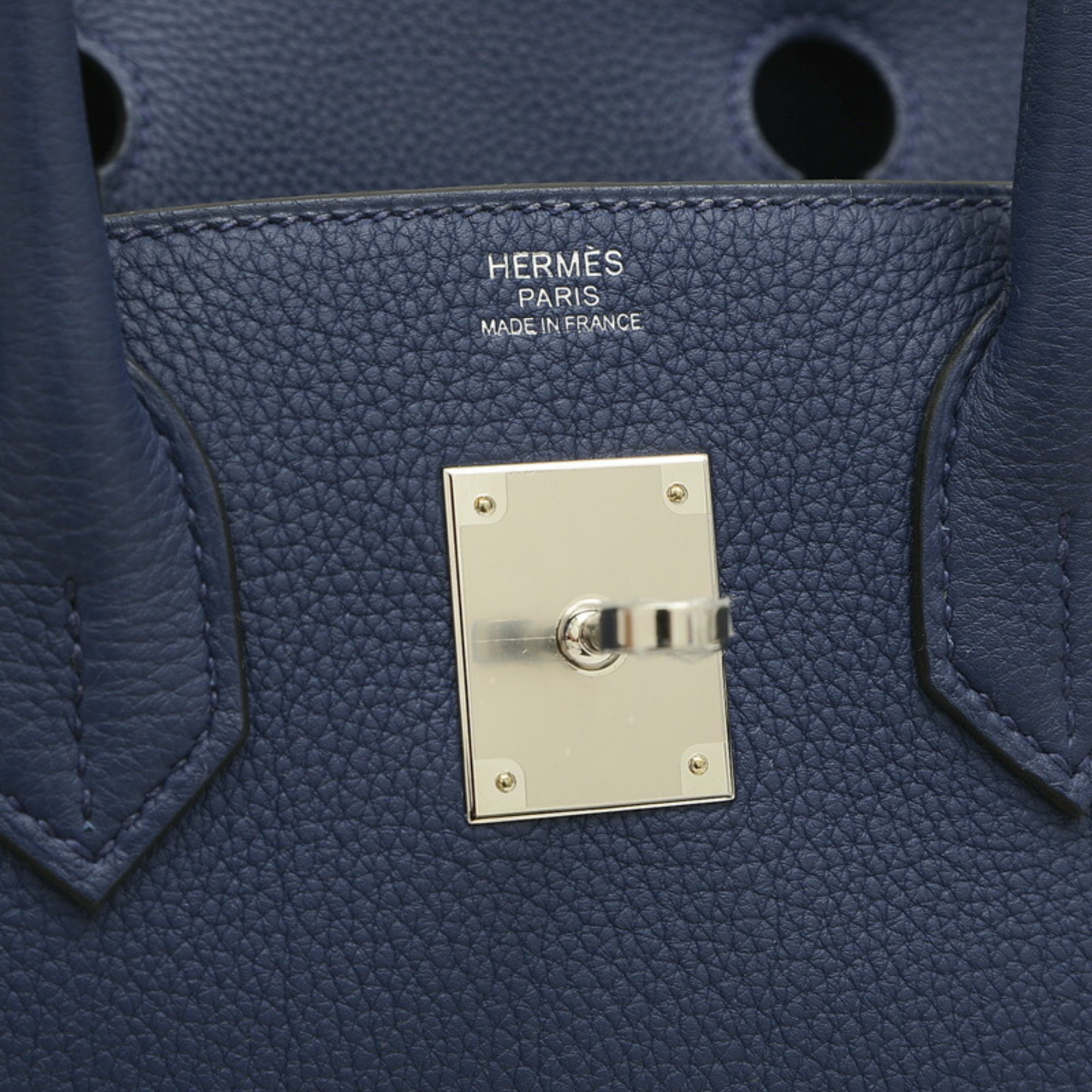 Hermes Birkin 30 Handbag Togo Blue Ankle W Engraved