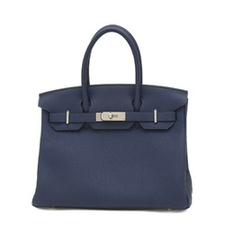 Hermes Birkin 30 Handbag Togo Blue Ankle W Engraved