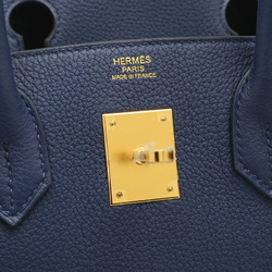 Hermes Birkin 30 Handbag Togo Blue Navy W Engraved