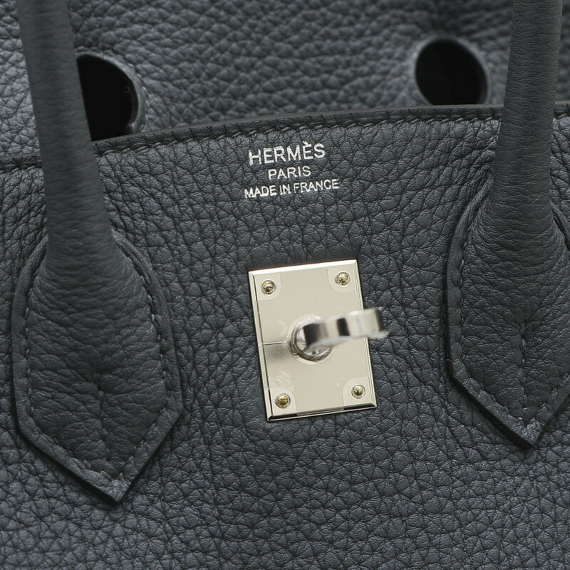 Hermes Birkin 25 Handbag Togo Grimist W Engraved