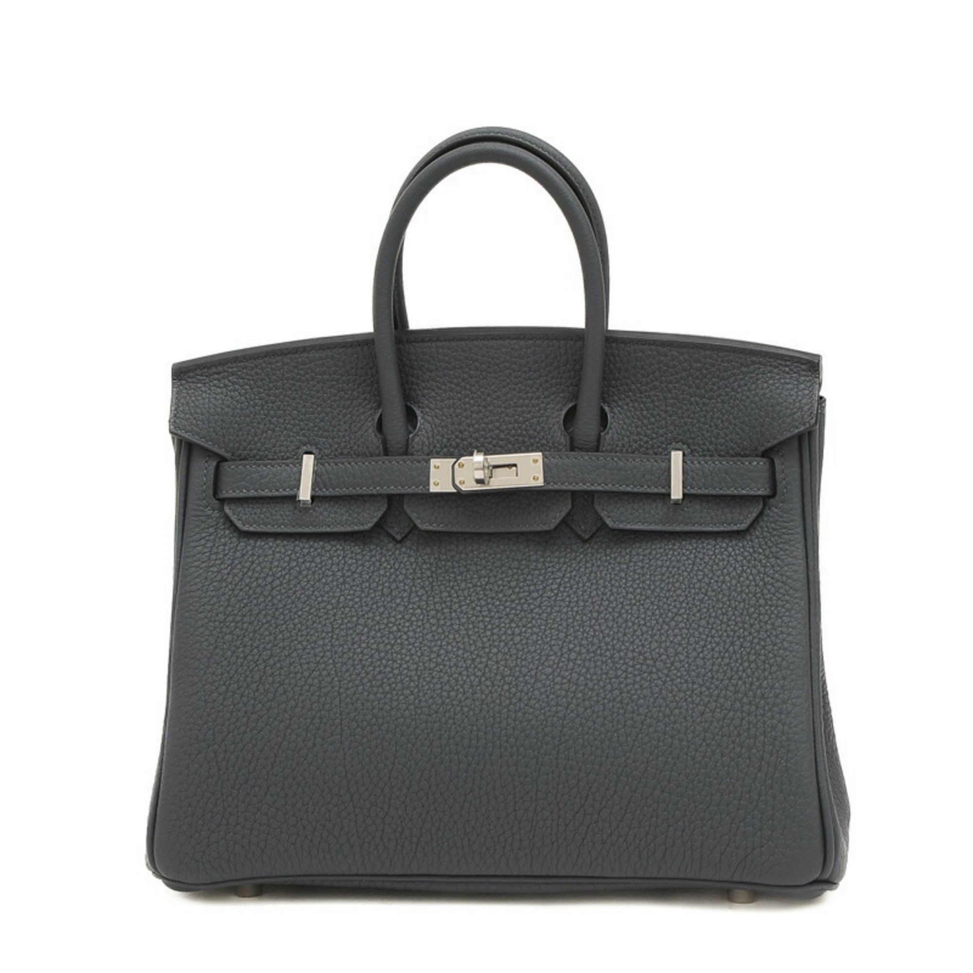 Hermes Birkin 25 Handbag Togo Grimist W Engraved