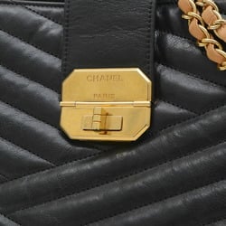 Chanel Gabrielle Accordion Chain Tote Bag in Calfskin, Black and Beige