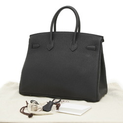 Hermes Birkin 35 Handbag Togo Black W Engraved