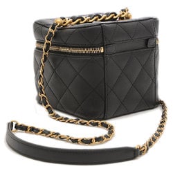 Chanel Matelasse Small Vanity Chain Shoulder Bag Calf Black AS3228