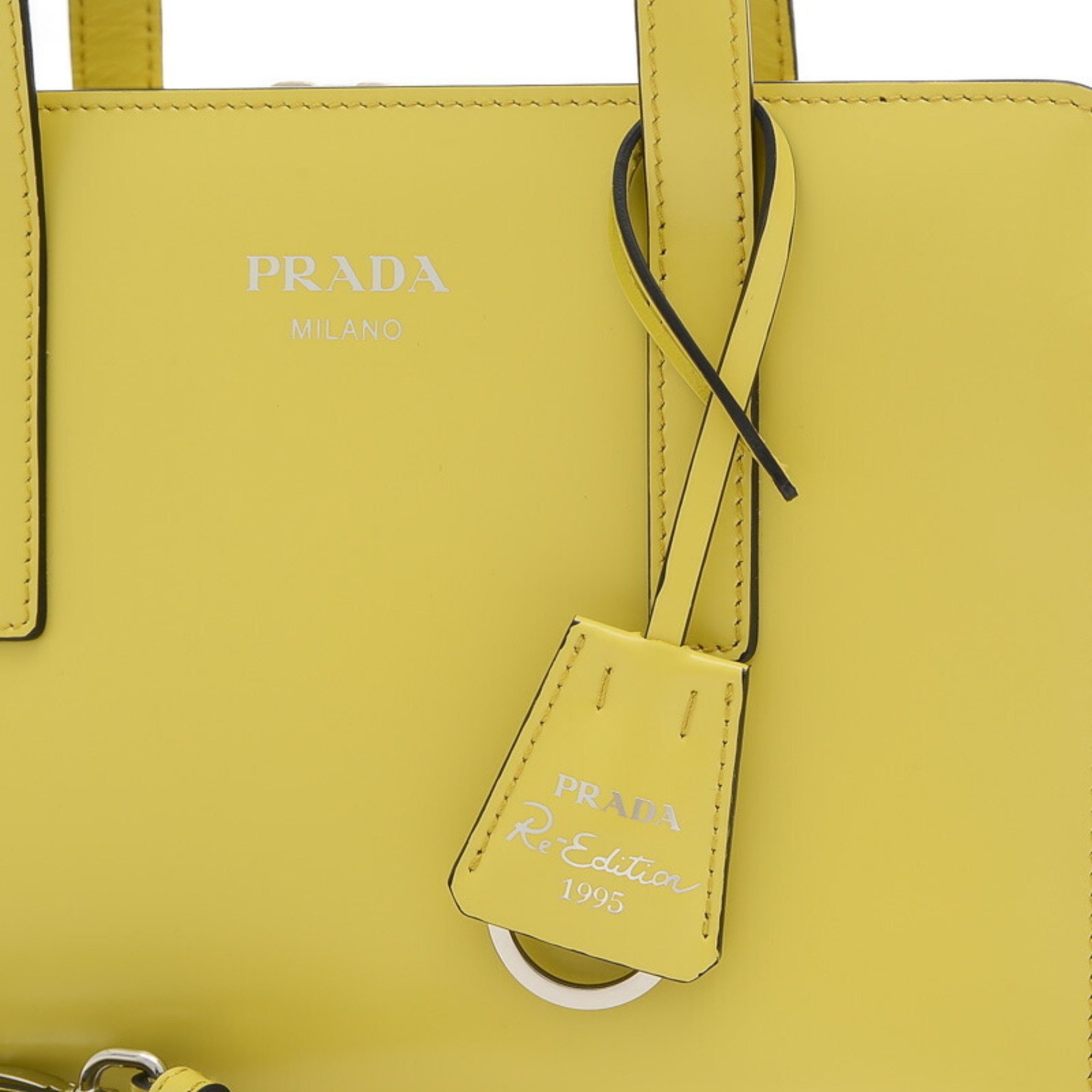 Prada Re-Edition1995 2-Way Bag Leather Yellow 1BA357