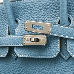 Hermes Birkin 25 Handbag Togo New Blue Jean W Engraved