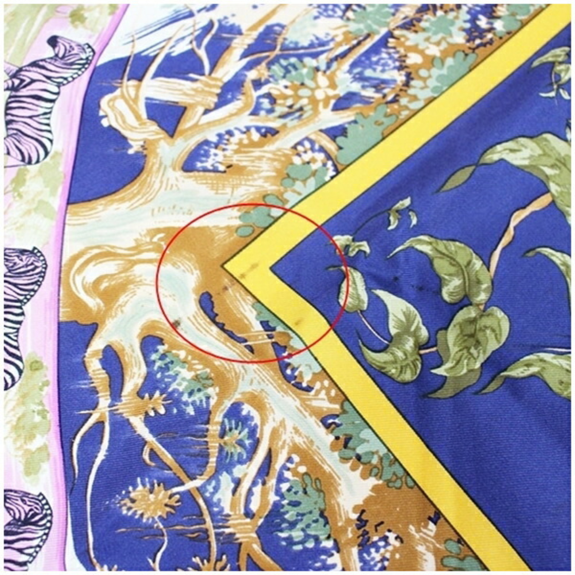 Hermes scarf muffler Carre 90 "TROPIQUES" tropical navy HERMES ladies