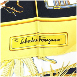 Salvatore Ferragamo Silk Scarf Mustard Tiger Leopard Print SALVATORE FERRAGAMO Women's