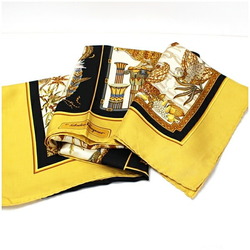 Salvatore Ferragamo Silk Scarf Mustard Tiger Leopard Print SALVATORE FERRAGAMO Women's