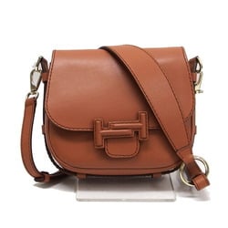 Tod's Double T Shoulder Bag Leather Brown