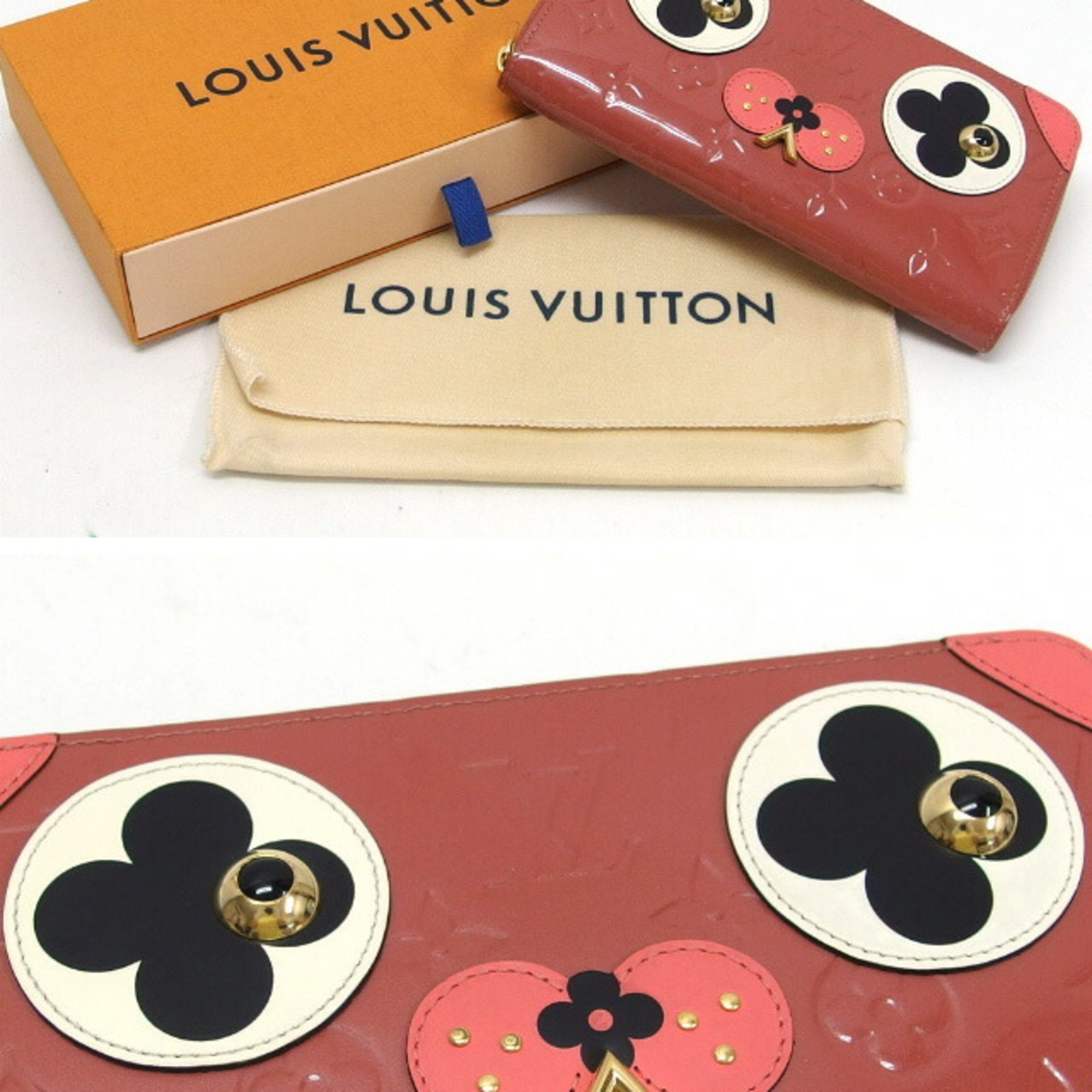 Louis Vuitton Monogram Vernis Dog Motif Zippy Wallet