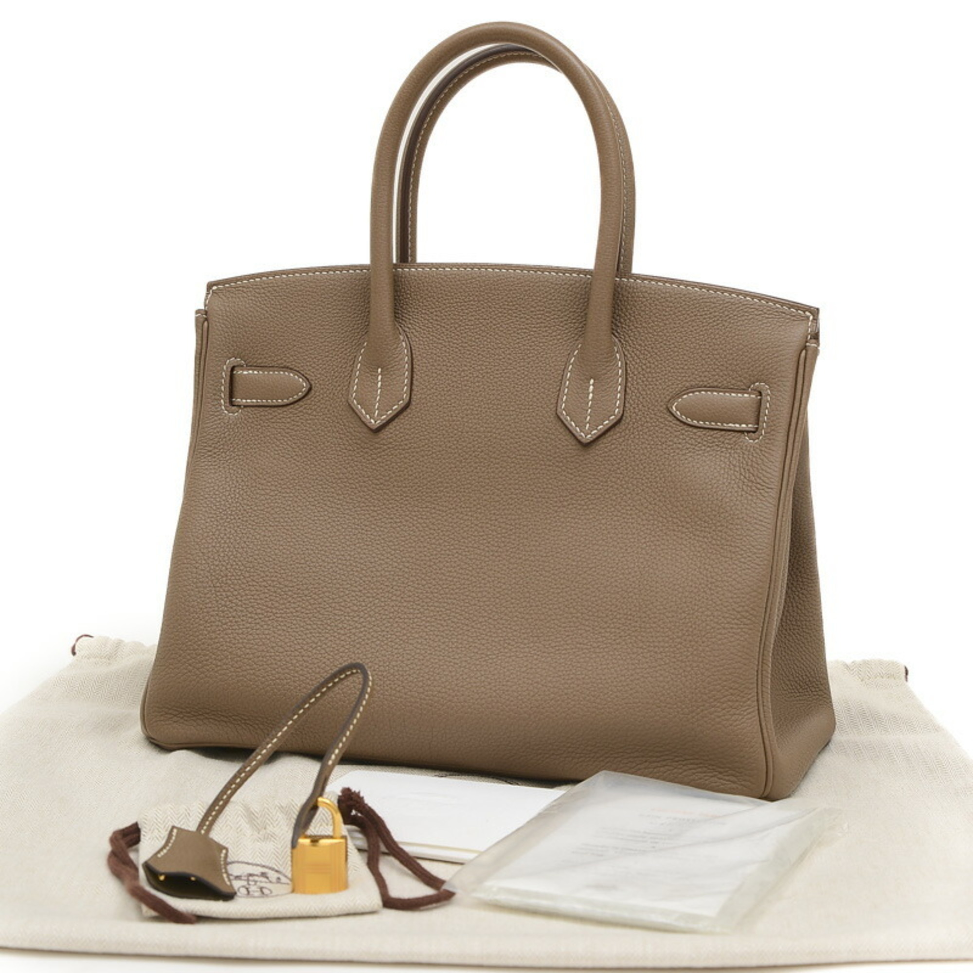 Hermes Birkin 30 Handbag Togo Etoupe Y Stamp