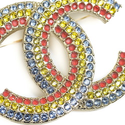 Chanel Brooch Coco Mark Rainbow Gold Blue Orange Yellow A23C