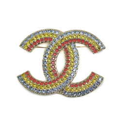 Chanel Brooch Coco Mark Rainbow Gold Blue Orange Yellow A23C