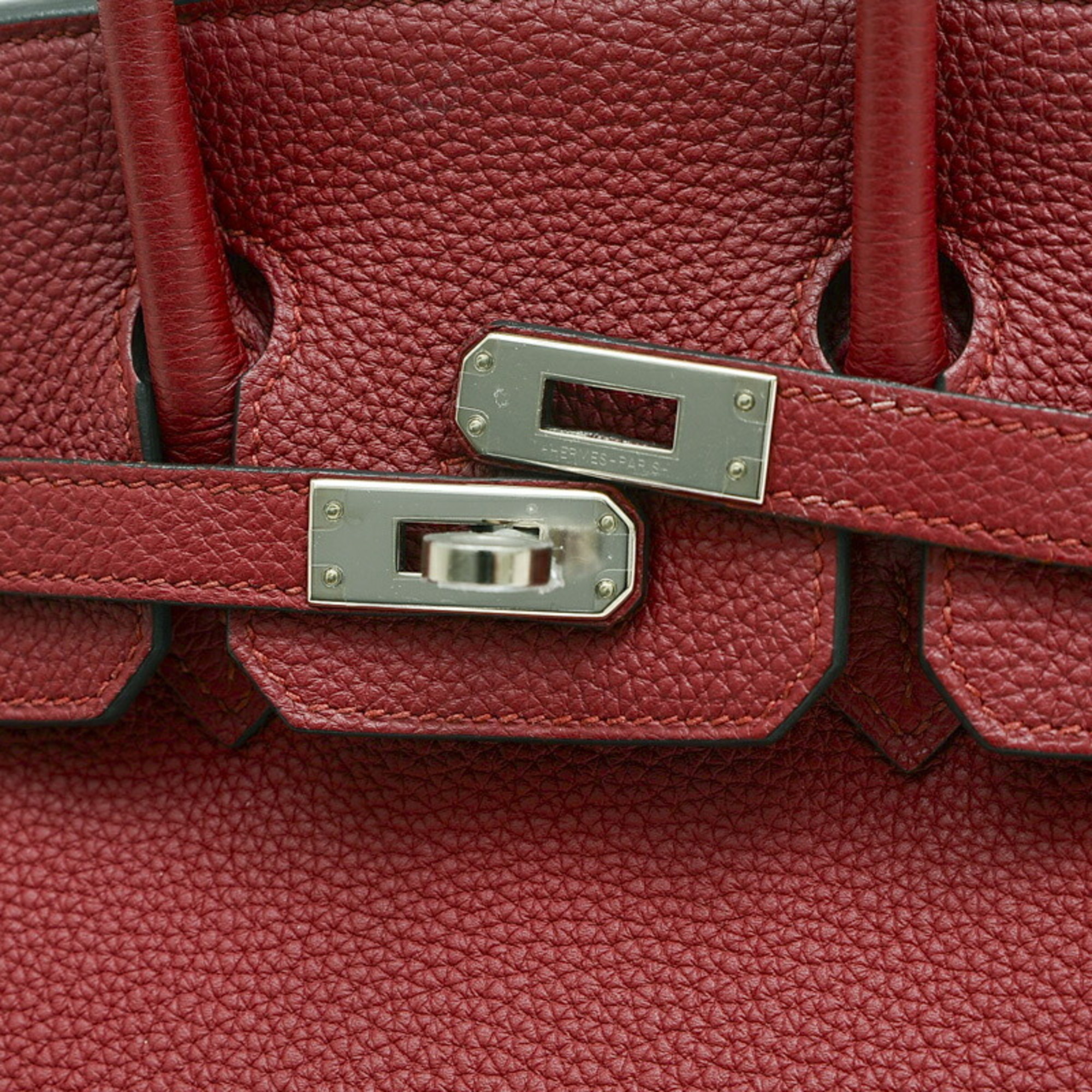 Hermes Birkin 25 handbag Togo Rouge Grenat C stamp