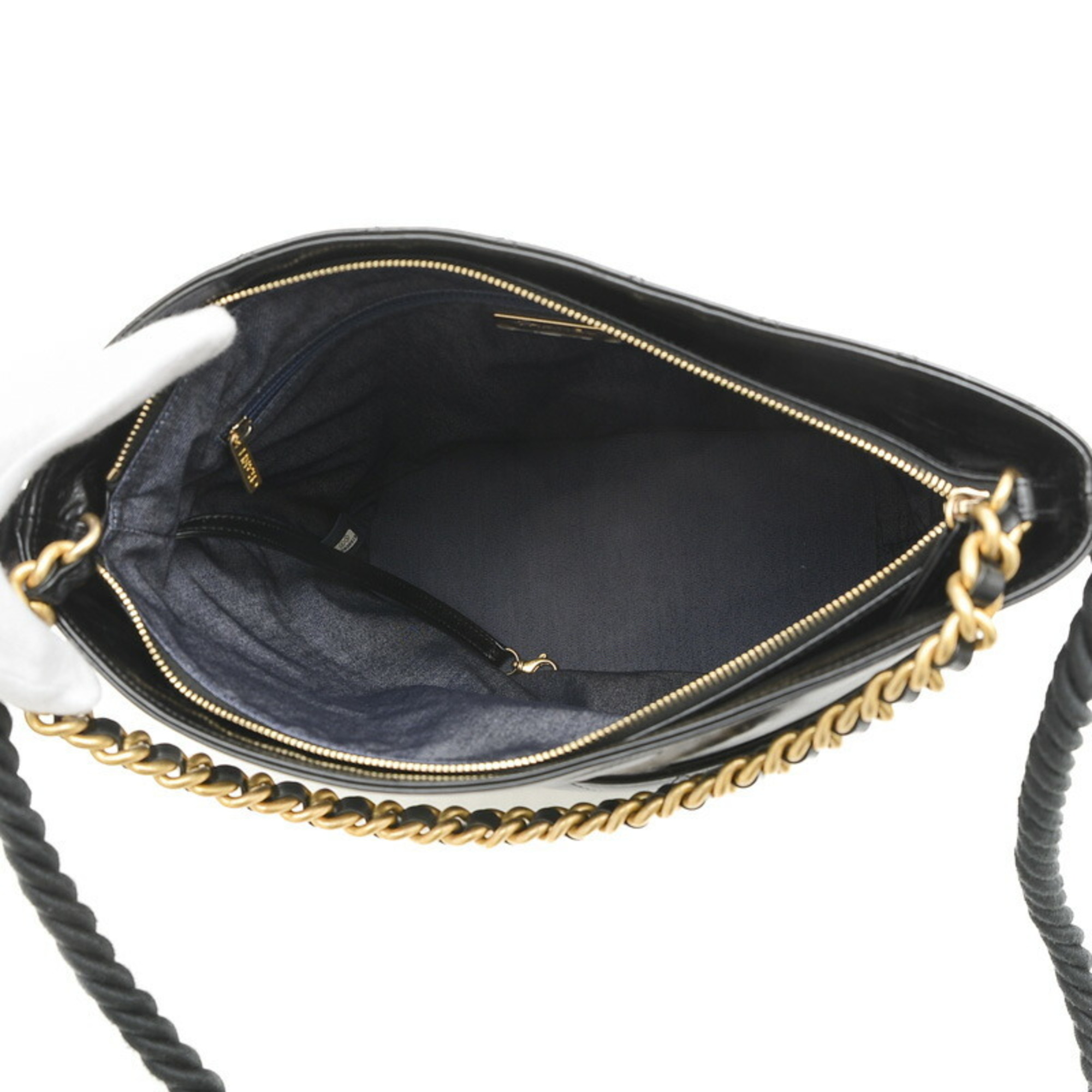 Chanel Matelasse Rope Shoulder Bucket Bag Leather Black