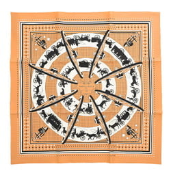 Hermes Carre 55 Scarf, Paris on Wheels, Bandana, Brushed, White, Black, Silk