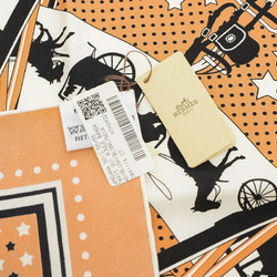 Hermes Carre 55 Scarf, Paris on Wheels, Bandana, Brushed, White, Black, Silk