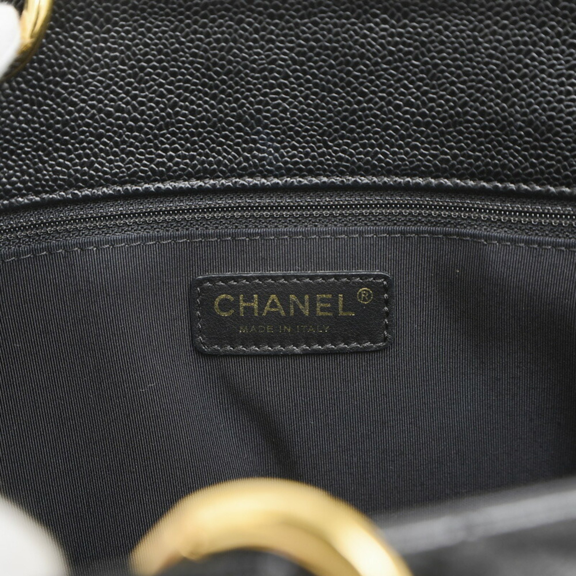 Chanel Coco Mark Matelasse GST Tote Bag Caviar Skin Black A50995