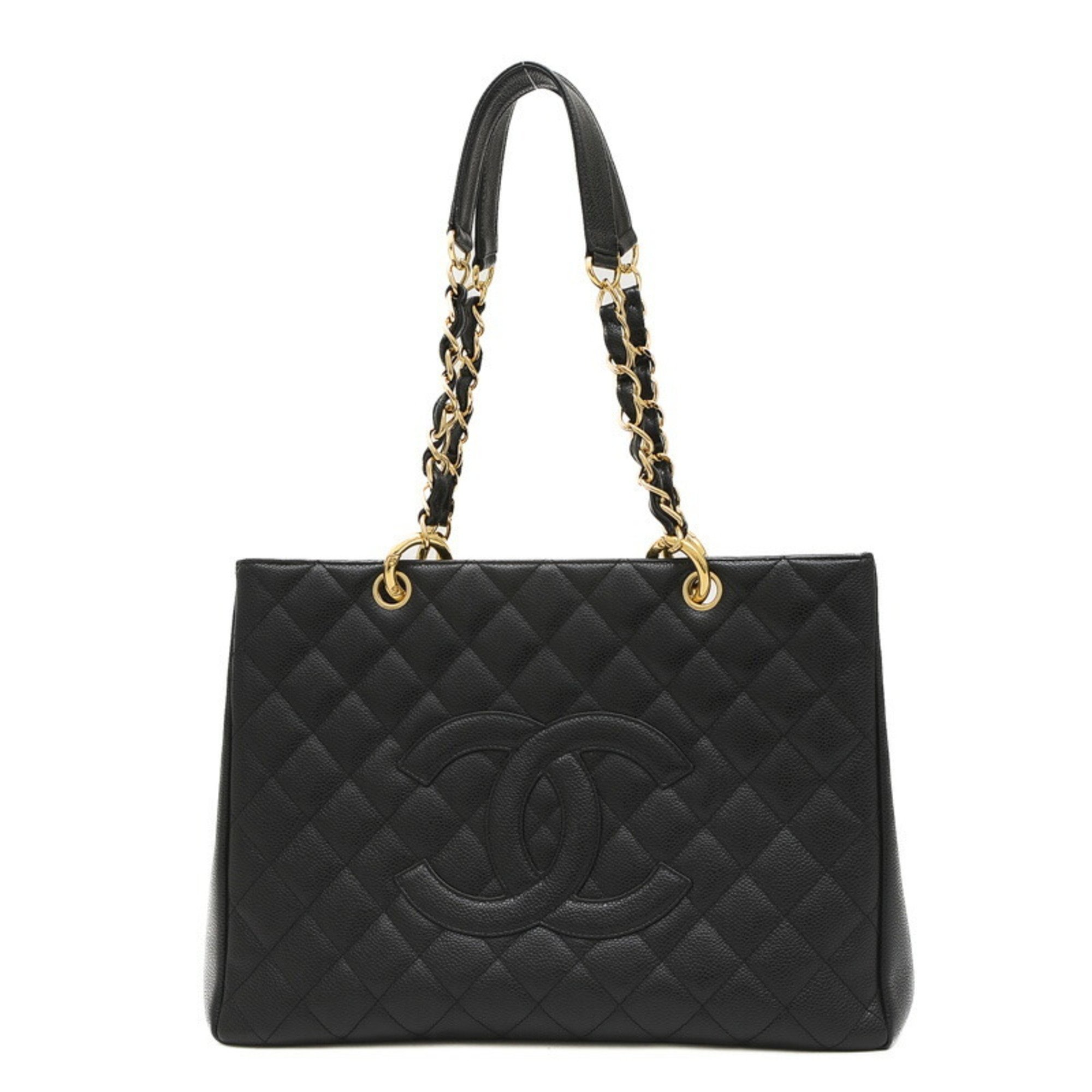 Chanel Coco Mark Matelasse GST Tote Bag Caviar Skin Black A50995