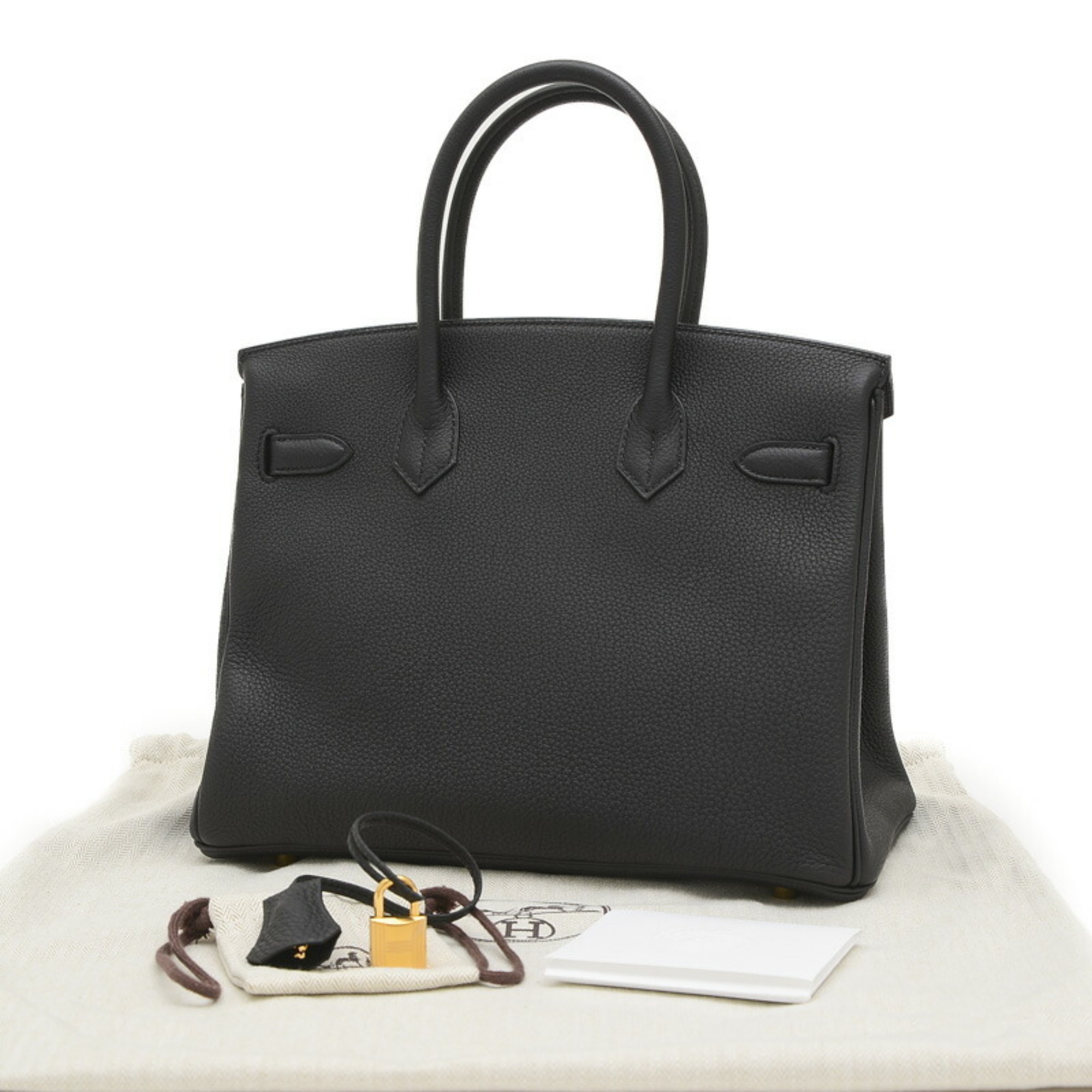 Hermes Birkin 30 Handbag Togo Black W Engraved