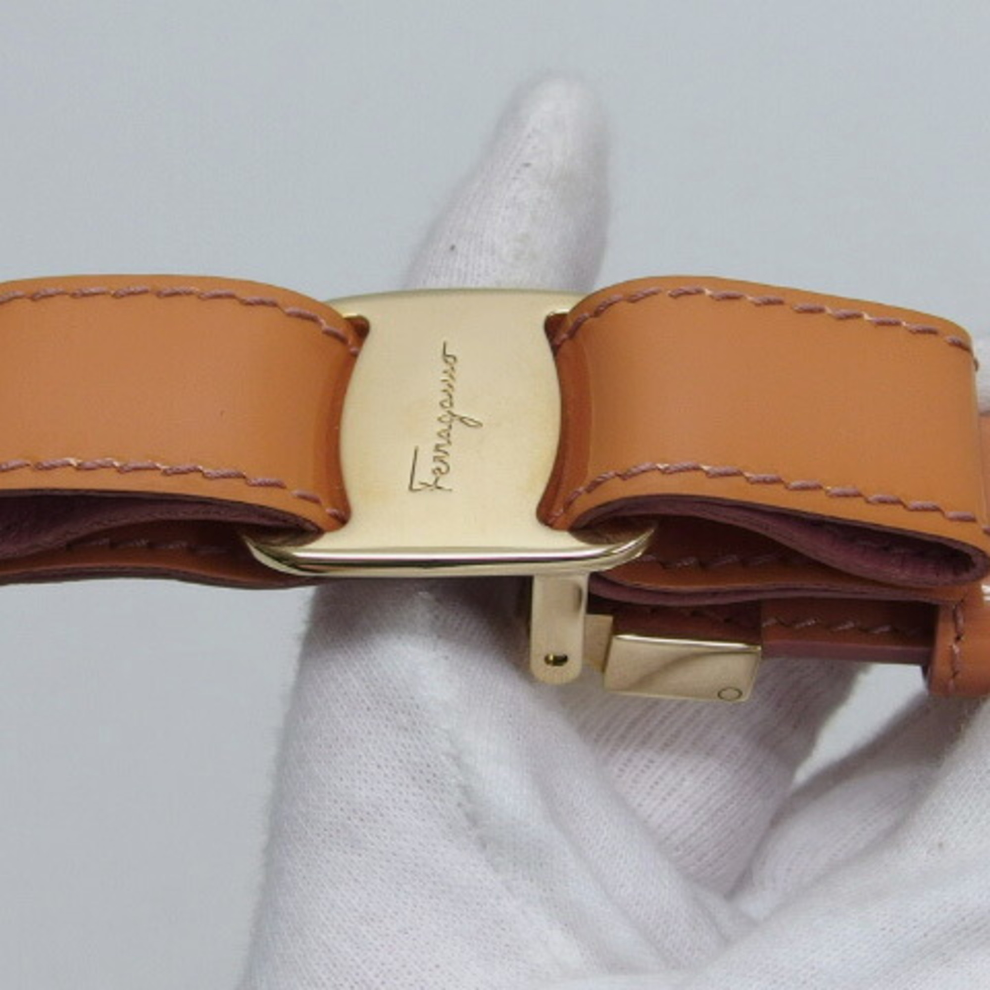 Salvatore Ferragamo Vara Ribbon Belt Salmon Pink