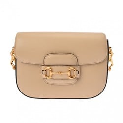 GUCCI Horsebit 1955 Bag Beige 658574 Women's Calfskin Shoulder