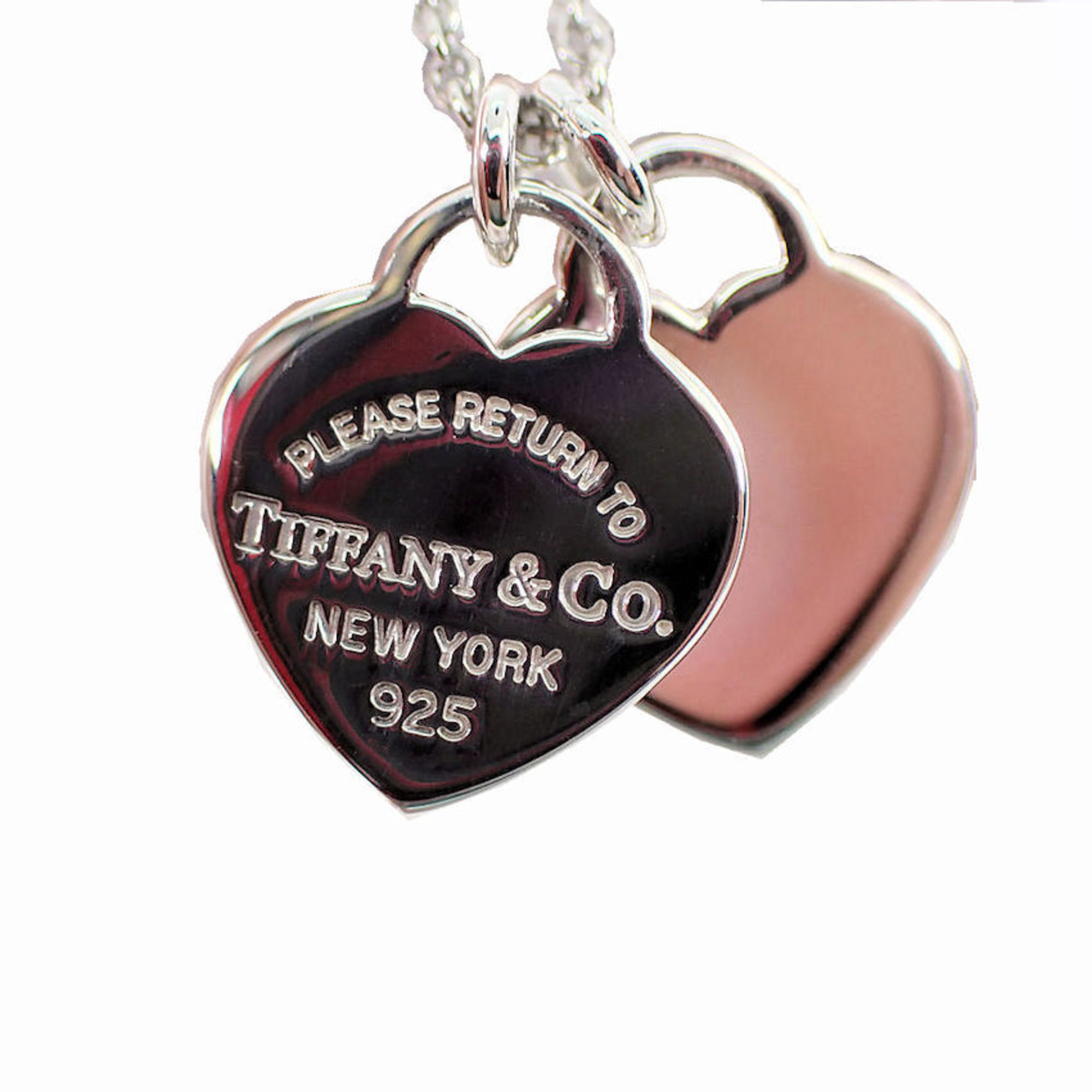 TIFFANY 925 Return to Tiffany Double Heart Tag Pendant