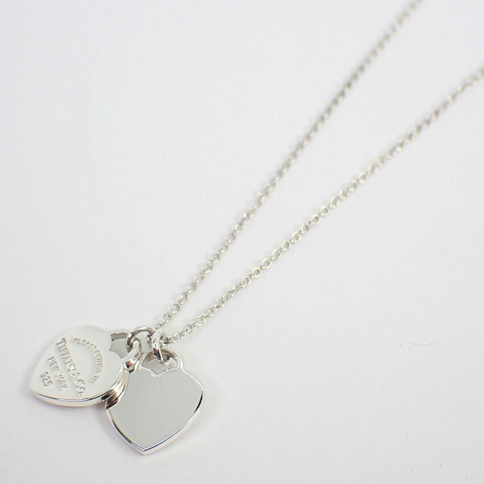 TIFFANY 925 Return to Tiffany Double Heart Tag Pendant