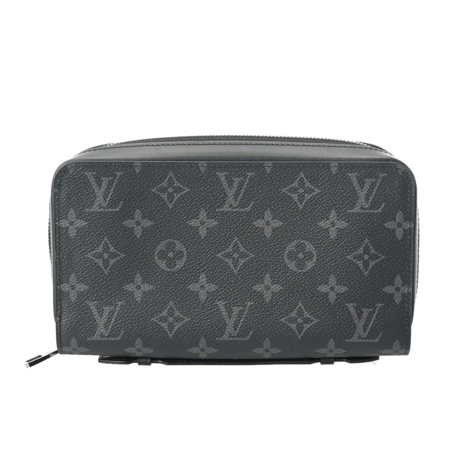 LOUIS VUITTON Louis Vuitton Monogram Eclipse Zippy XL Black/Gray M61698 Men's Canvas Long Wallet