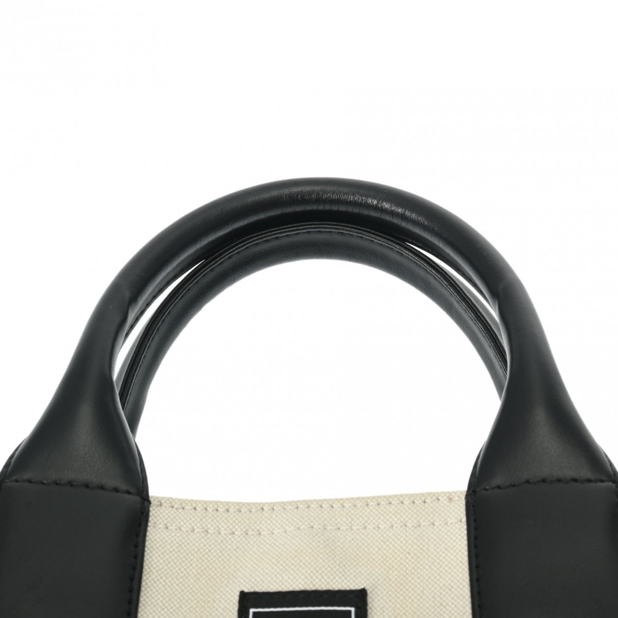 BALENCIAGA Trade XS Black/Beige 620882 Women's Canvas Leather Tote Bag