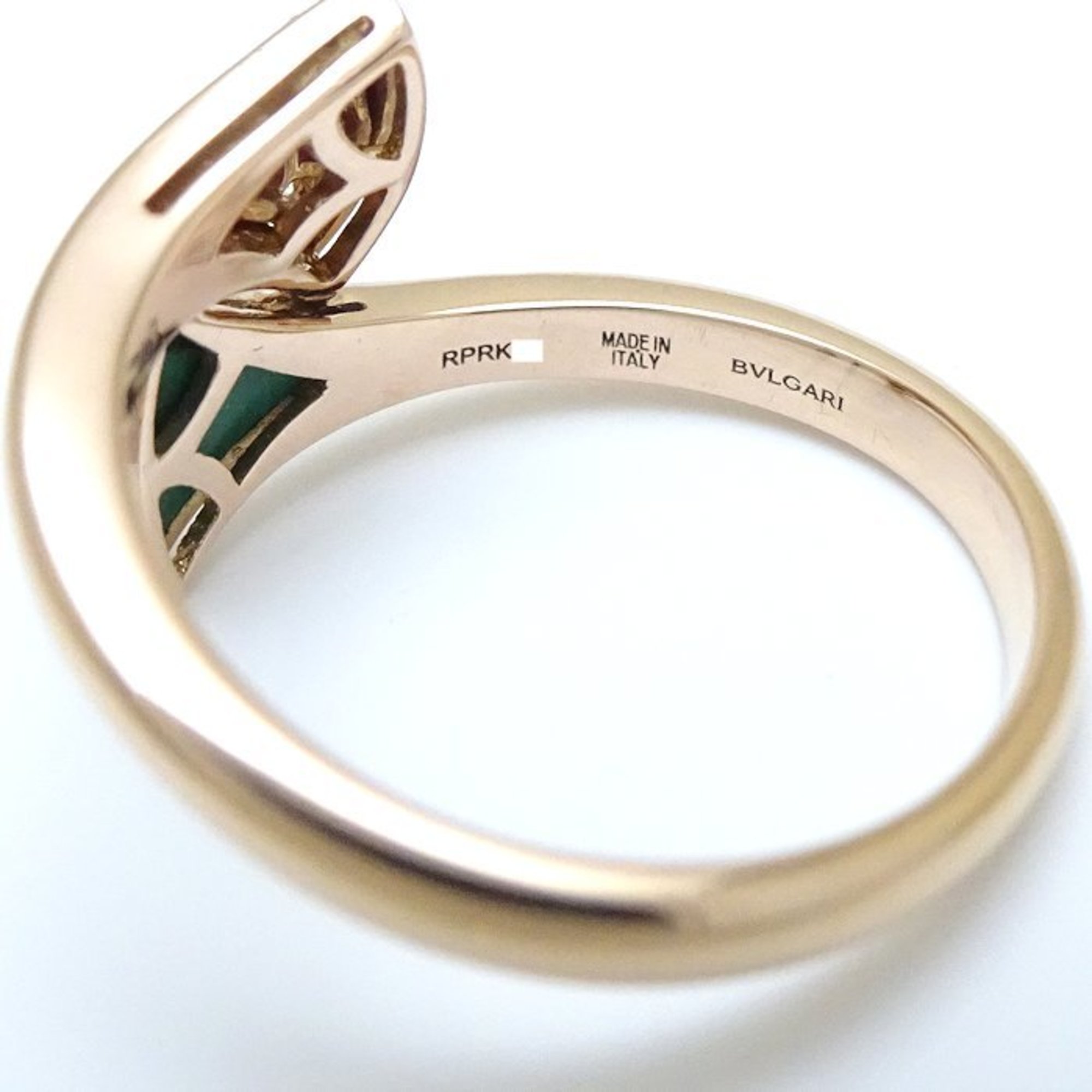 BVLGARI Diva Dream Ring Malachite Diamond #49 356451 K18PG Pink Gold 292182