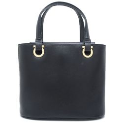 Salvatore Ferragamo Gancini Leather Handbag Black 351474