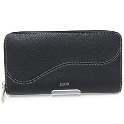 Christian Dior Dior Saddle Long Zip Wallet Round 2ADBC315YKK Black