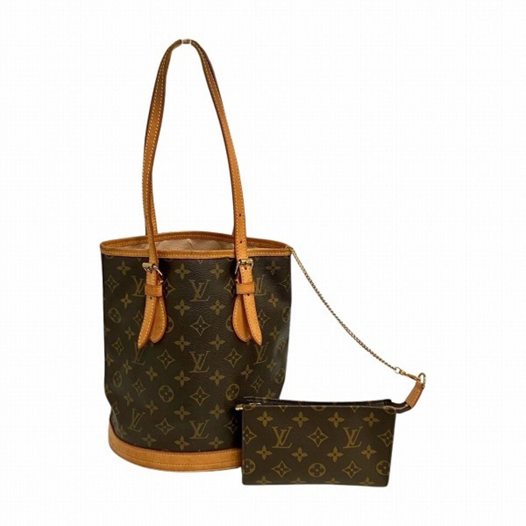 Louis Vuitton Monogram Petit Bucket M42238 Bag Tote Shoulder Women's