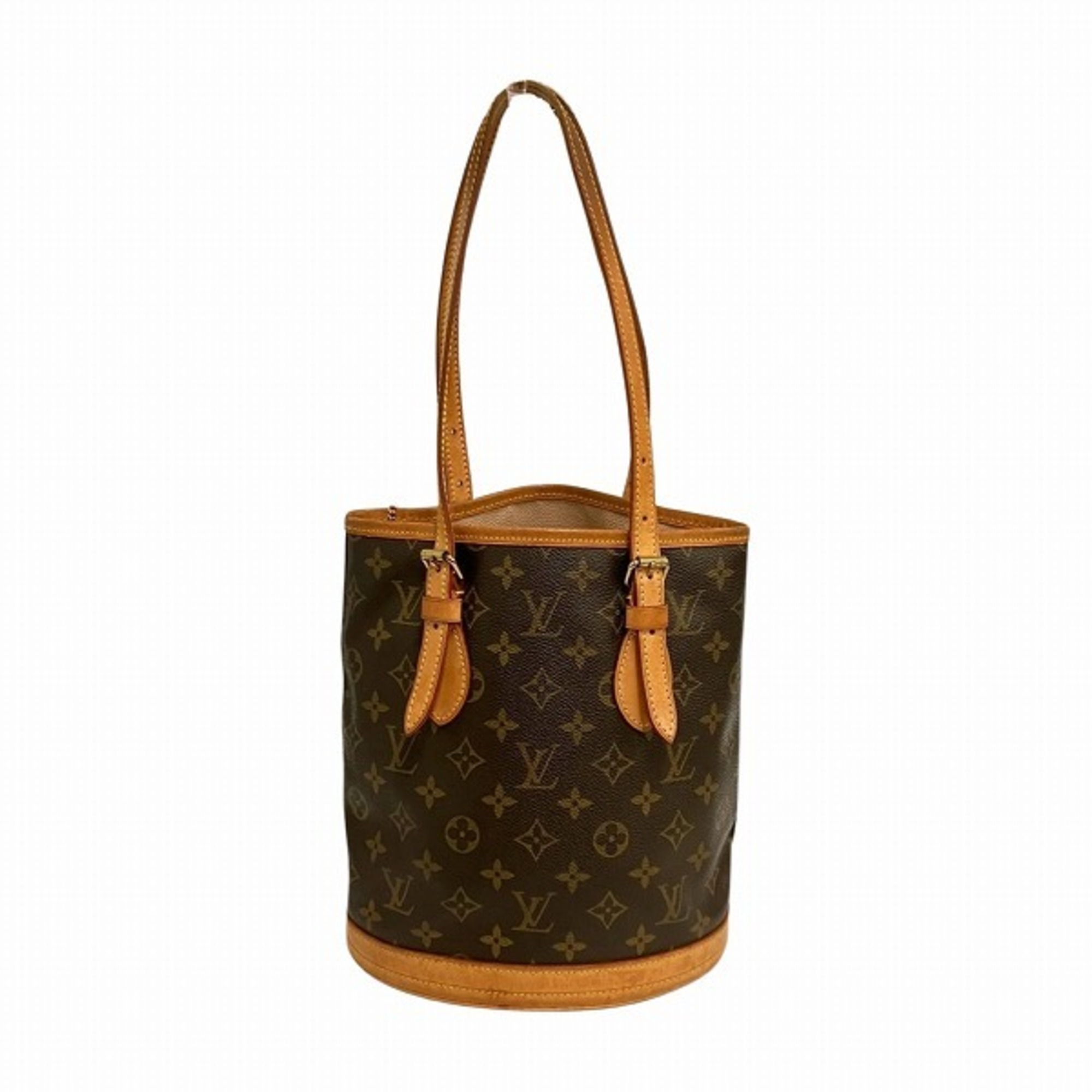 Louis Vuitton Monogram Petit Bucket M42238 Bag Tote Shoulder Women's