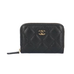 CHANEL Classic Zip Matelasse Coin Case Caviar Skin AP0216 Women's