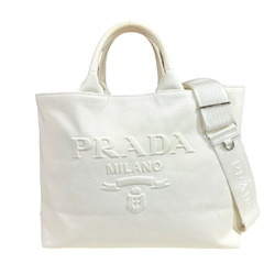 Prada Shoulder Bag Canvas 1BG395 White Women's PRADA 2way