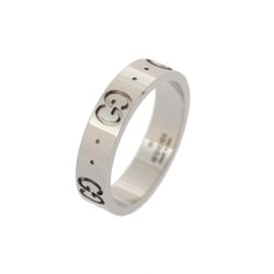 GUCCI Icon #7 Size 6.5 Women's K18 White Gold Ring