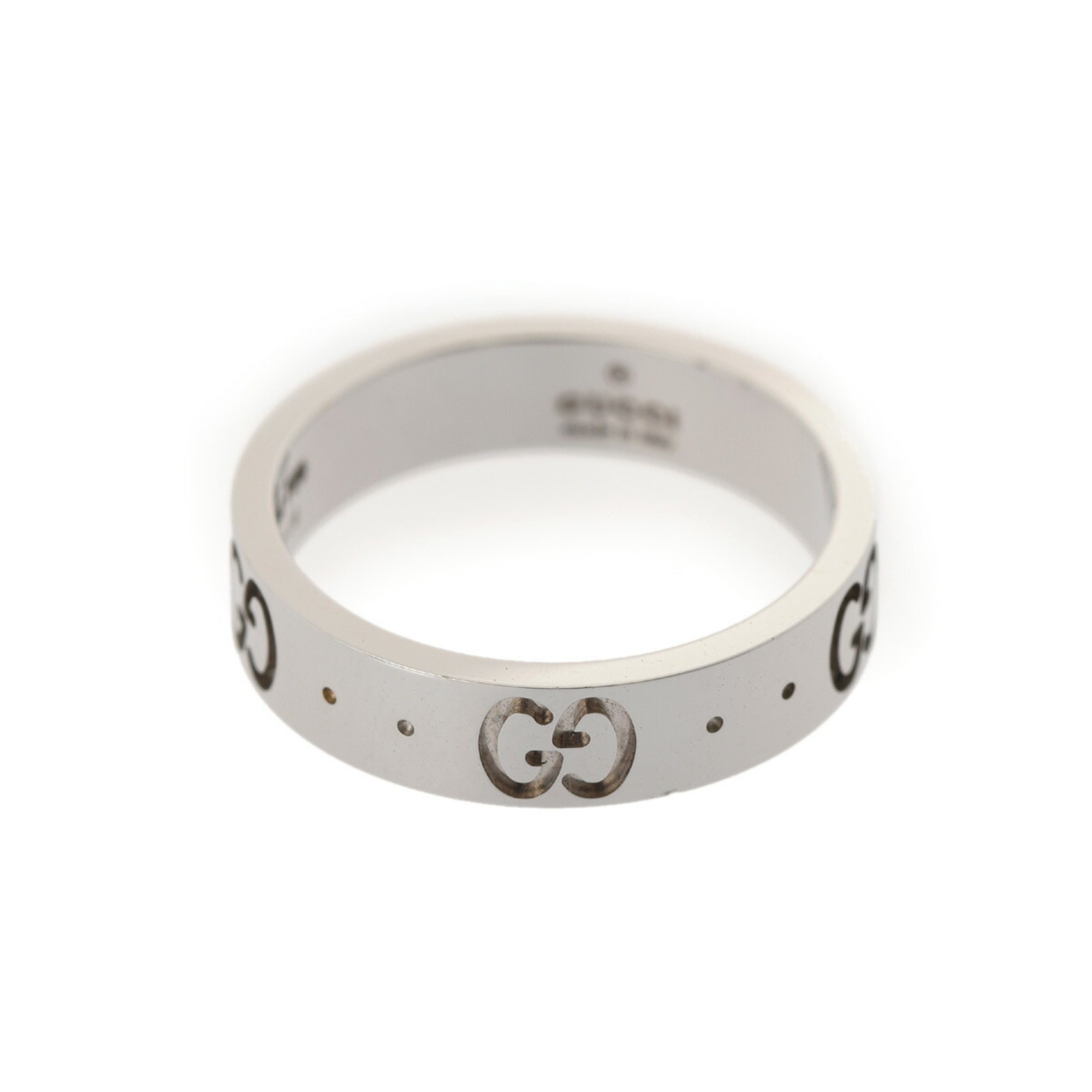 GUCCI Icon #7 Size 6.5 Women's K18 White Gold Ring