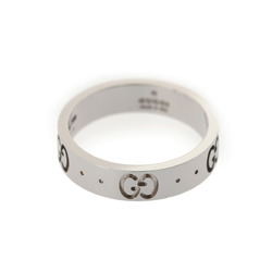 GUCCI Icon #7 Size 6.5 Women's K18 White Gold Ring