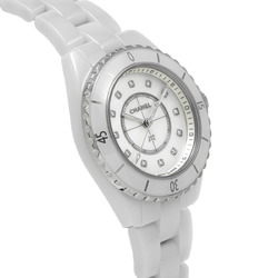 CHANEL J12 33mm 12P Diamond H5704 Women's White Ceramic/SS Wristwatch Quartz