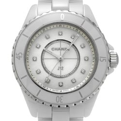 CHANEL J12 33mm 12P Diamond H5704 Women's White Ceramic/SS Wristwatch Quartz