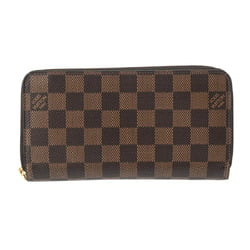 LOUIS VUITTON Damier Zippy Wallet Brown N41661 Women's Canvas Long