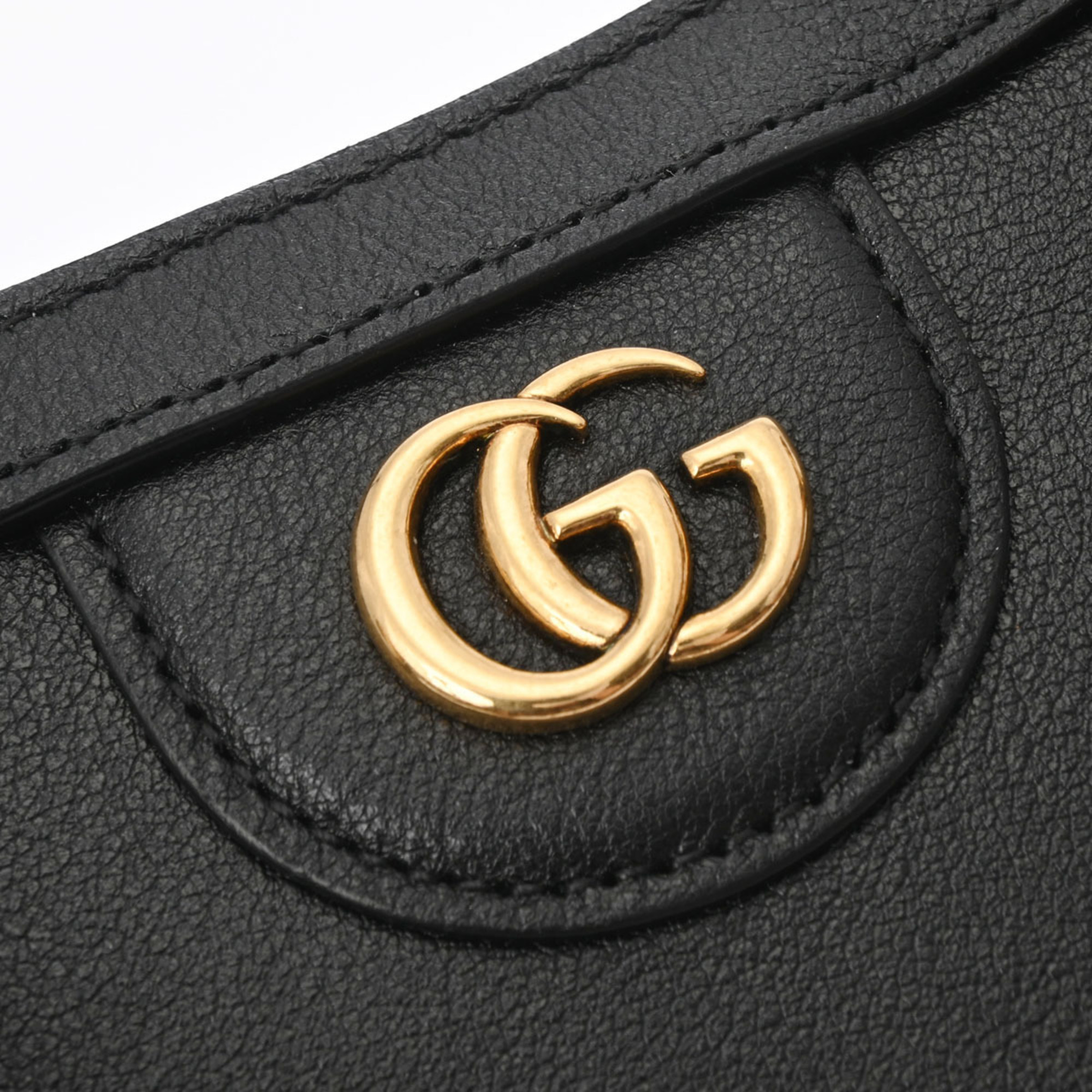 GUCCI Diana Tote Bag Black/Yellow 655661 Women's Leather Handbag