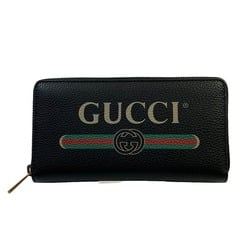 GUCCI 496317 Printed Round Wallet Long Men's Women's