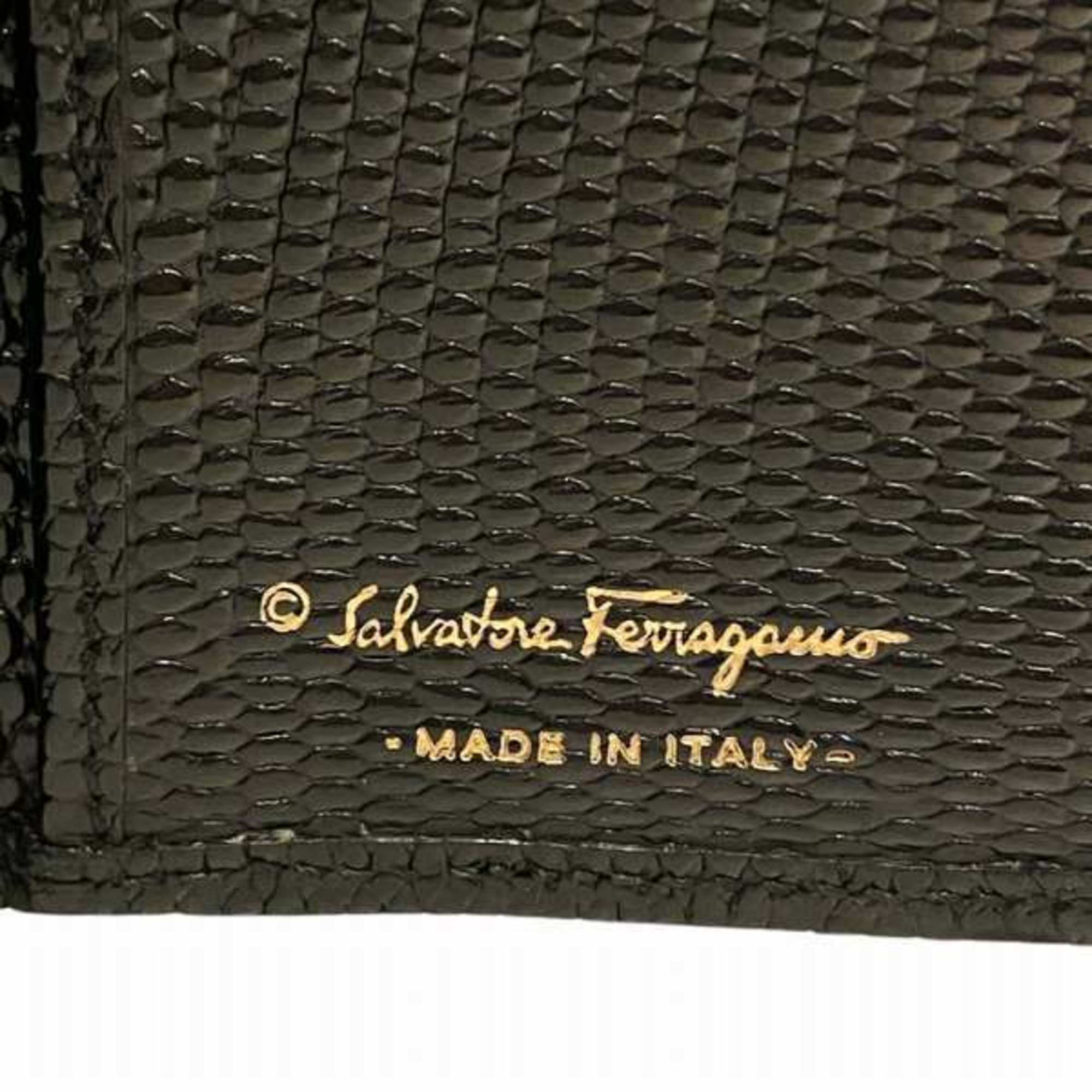 Salvatore Ferragamo Ferragamo Vara E-223059 Leather Long Wallet Bi-fold for Women