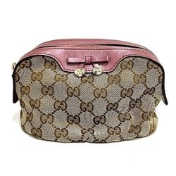 GUCCI GG Canvas 308729 Beige x Pink Small Items Pouch Women's Bag